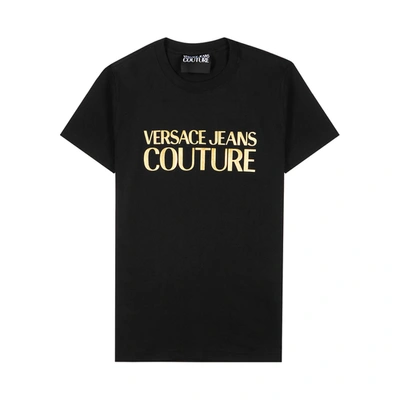 Shop Versace Jeans Couture Black Logo Cotton T-shirt