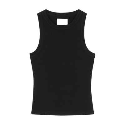 Shop Citizens Of Humanity Isabel Black Ribbed Stretch-jersey Tank