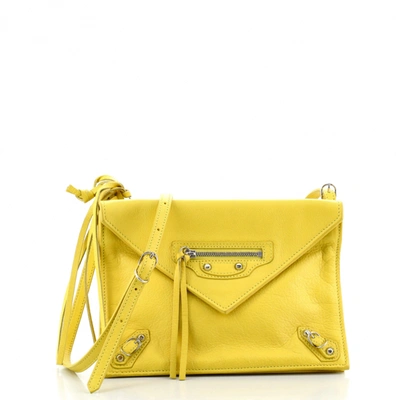 Pre-owned Balenciaga Papier Leather Tote In Yellow