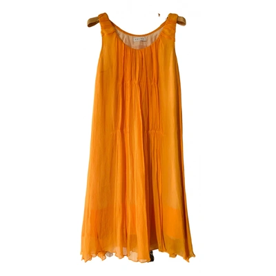 Pre-owned Celine Silk Mini Dress In Orange
