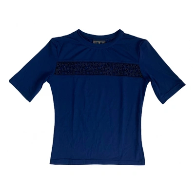 Pre-owned Fendi T-shirt In Navy