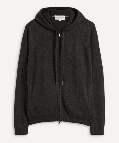 Shop Derek Rose Mens Finley Cashmere Hoodie In Charcoal