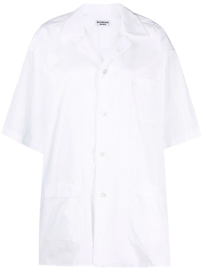 Shop Balenciaga Cotton Pyjama Shirt In White