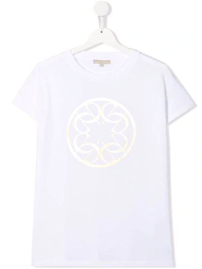 Shop Elie Saab Junior Teen Logo-print Cotton T-shirt In White