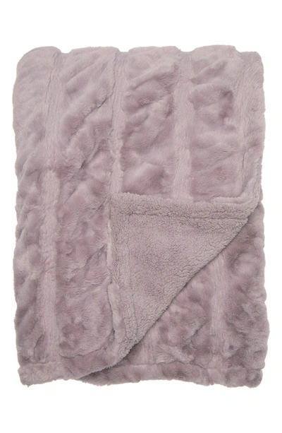 Shop Nordstrom Pintuck Faux Fur Oversize Throw Blanket In Grey Bird