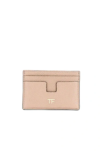 Shop Tom Ford Classic Tf Card Holder In Silk Taupe