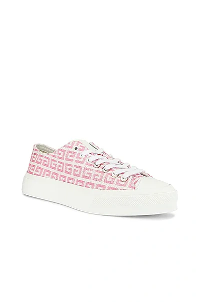Shop Givenchy 4g City Low Sneakers In White & Pink