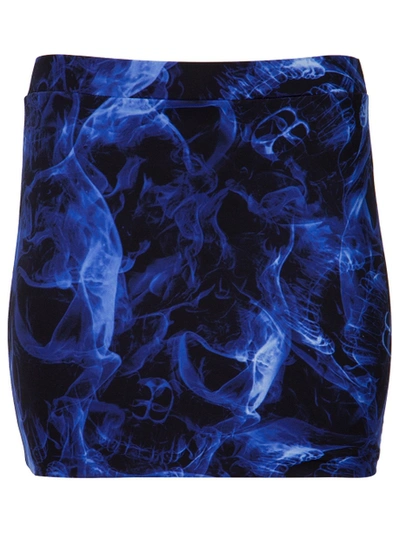 Shop Vetements Skulls Logo Mini Skirt Blue