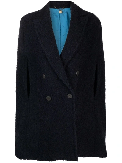 Shop Maurizio Miri Double-breasted Wool Coat In Blau