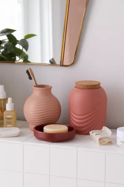 Shop Urban Outfitters Zen Lines Vase In Peach