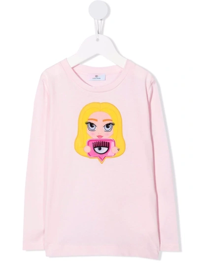 Shop Chiara Ferragni Doll Print T-shirt In Pink