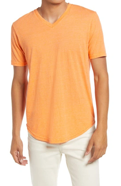 Shop Goodlife Tri-blend Scallop V-neck T-shirt In Nectarine