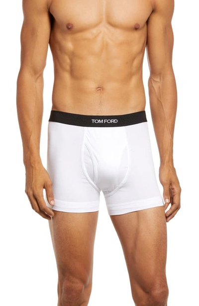 Shop Tom Ford 2-pack Stretch Cotton & Modal Jersey Boxer Briefs In White