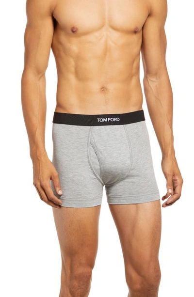 Shop Tom Ford 2-pack Stretch Cotton & Modal Jersey Boxer Briefs In Grey