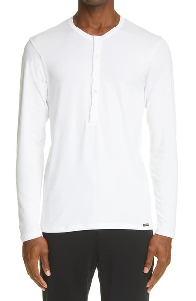 Shop Tom Ford Cotton Knit Henley In White