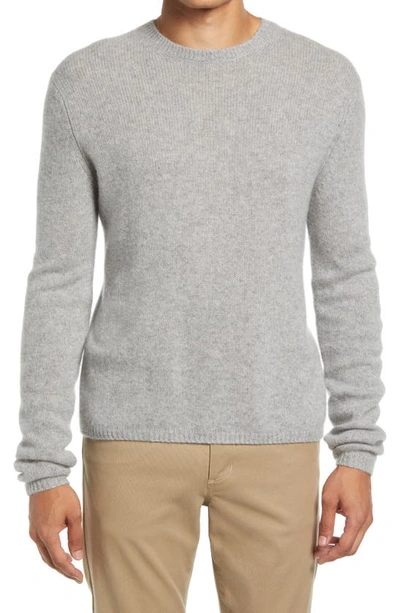 Shop Vince Cashmere Crewneck Sweater In Heather Grey