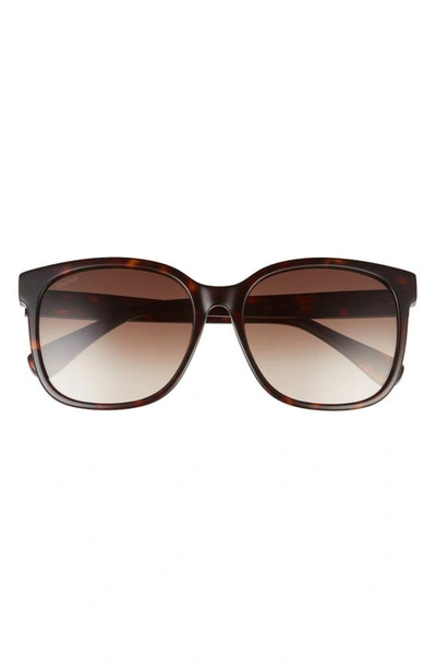 Shop Max Mara 57mm Gradient Square Sunglasses In Havana/ Brown