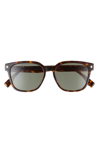 Shop Fendi 55mm Square Sunglasses In Dark Havana / Green