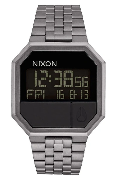 Shop Nixon Rerun Digital Bracelet Watch, 39mm In Gunmetal