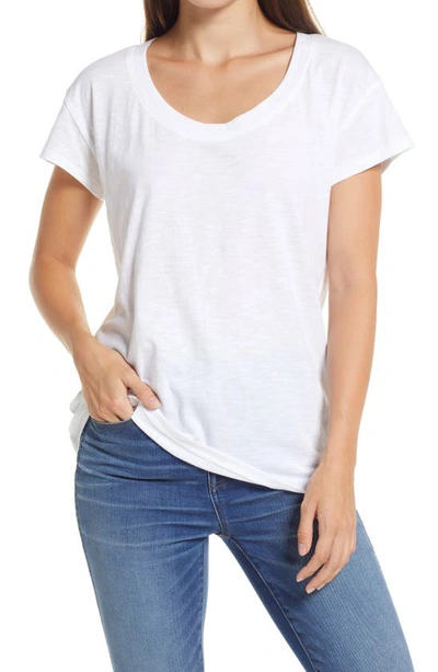 Shop Madewell Whisper Cotton Scoopneck Tee In Optic White