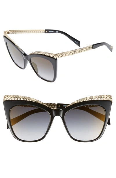 Shop Moschino 52mm Cat's Eye Sunglasses In Black