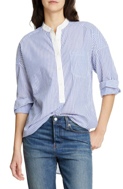 Shop Alex Mill Stripe Shirttail Tunic In Blue