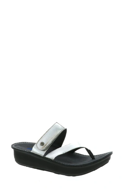 Shop Wolky Tahiti Platform Sandal In Silver Metallic