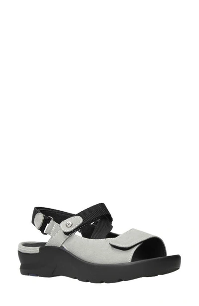 Shop Wolky Lisse Slingback Sandal In Grey Antique Nubuck Leather