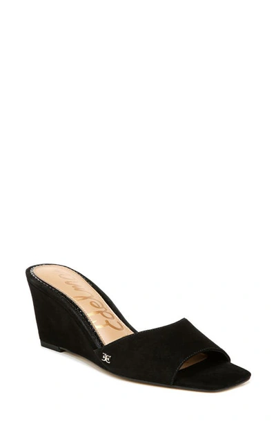 Shop Sam Edelman Tesma Wedge Slide Sandal In Black Suede