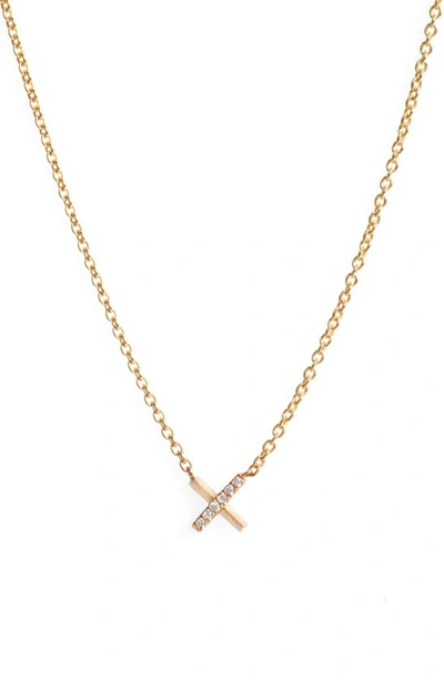 Shop Lizzie Mandler Fine Jewelry Pavé X Diamond Pendant Necklace In Yellow Gold
