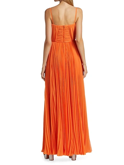 Shop Dolce & Gabbana Women's Collection W Ruched & Pleated Chiffon Gown In Arancio Brillante