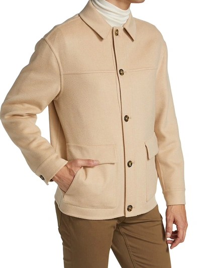 Shop Loro Piana Brent Overshirt Jacket In Camel