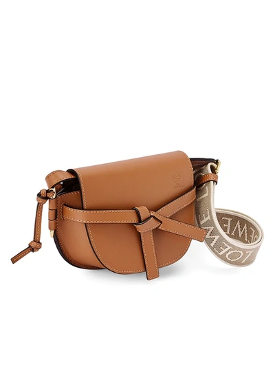 Shop Loewe Women's Mini Gate Dual Leather Shoulder Bag In Tan