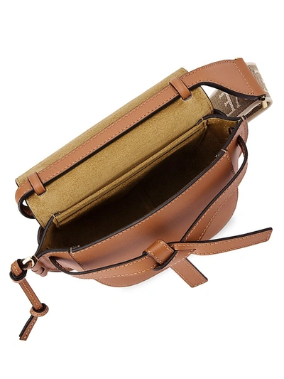 Shop Loewe Women's Mini Gate Dual Leather Shoulder Bag In Tan