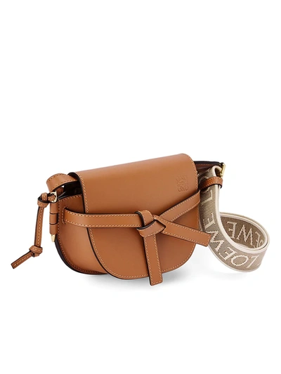 Shop Loewe Women's Mini Gate Dual Leather Shoulder Bag In Autumn Green