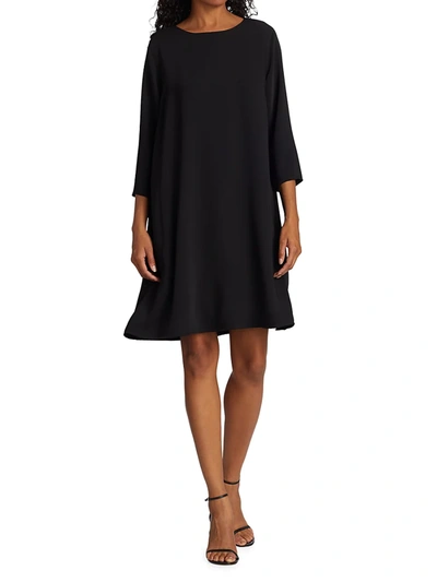Shop Caroline Rose Women's Suzette Crepe Knee-length Dress In Black