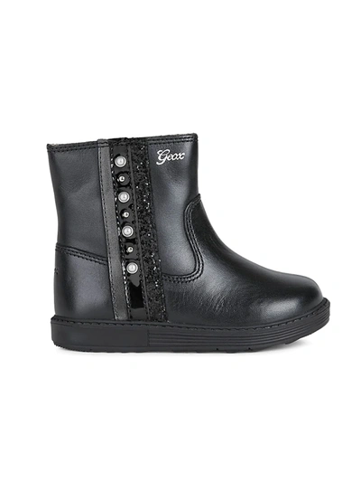 Shop Geox Baby Girl's Hynde Leather Boots In Black