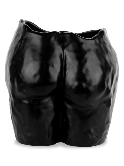 Shop Anissa Kermiche Popotin Black Pot In Matte Black