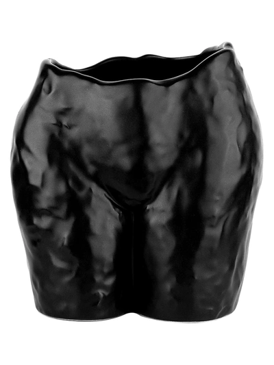 Shop Anissa Kermiche Popotin Black Pot In Matte Black