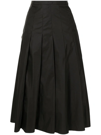 Shop Moncler High-waist Pleated Skirt In Schwarz