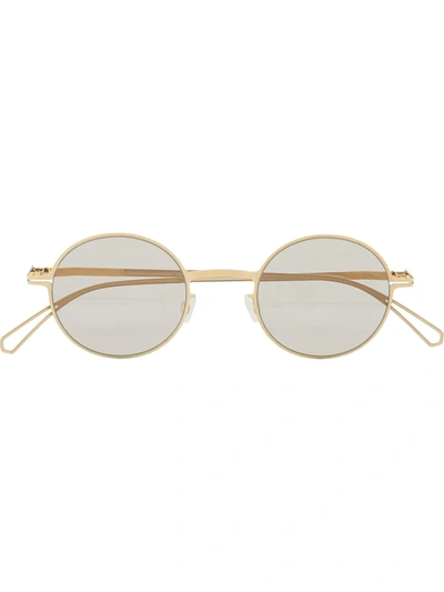 Shop Mykita Brenda Round-frame Sunglasses In Gold
