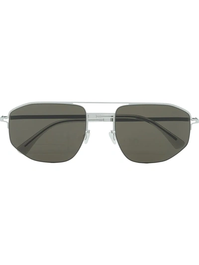 Shop Mykita X Maison Margiela Pilot-frame Sunglasses In Silver
