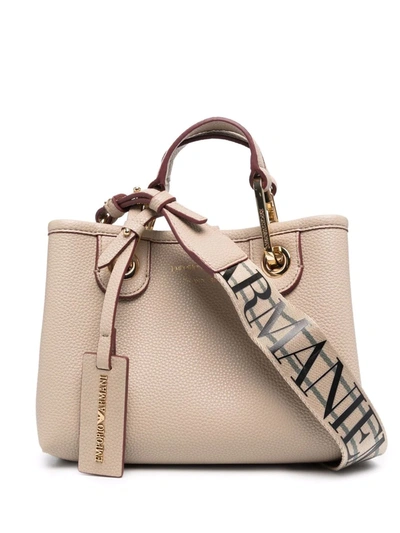 Emporio armani logo strap tote bag sales