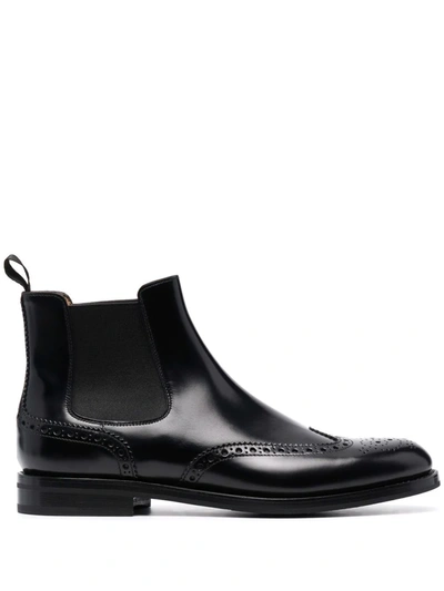 Shop Church's Charlize Brogue-detail Ankle Boots In 黑色