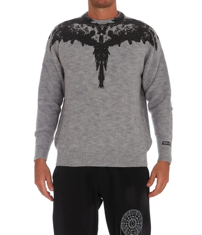 Shop Marcelo Burlon County Of Milan Tempera Wings Sweater In Grey