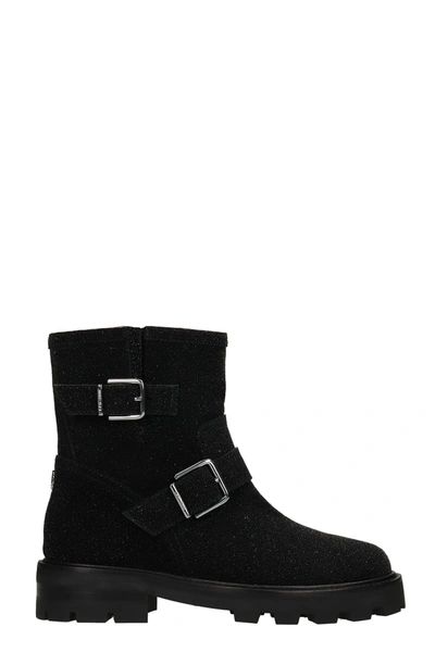 Shop Jimmy Choo Youth Ii Combat Boots In Black Leather