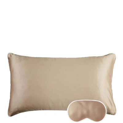 Shop Iluminage Skin Rejuvenating Anti-aging Copper Pillowcase And Eye Mask Set - Gold