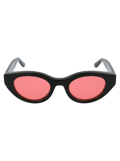 Shop Thierry Lasry Acidity Sunglasses In 101 Black Pink Lenses