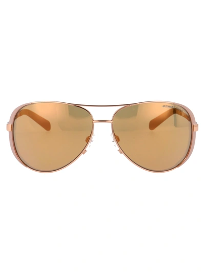 Shop Michael Kors Chelsea Sunglasses In 1017r1 Rose Gold/taupe