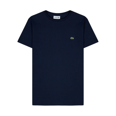 Shop Lacoste Navy Cotton T-shirt